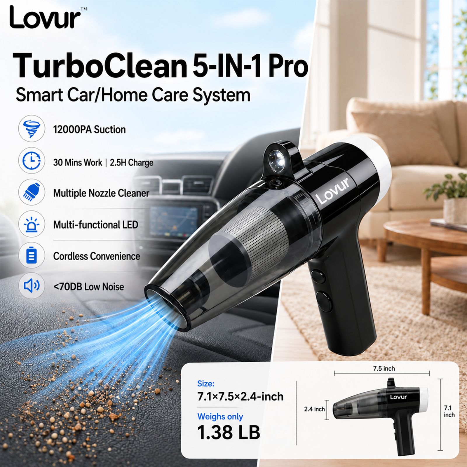 Lovur car vacuum and space heater assortment